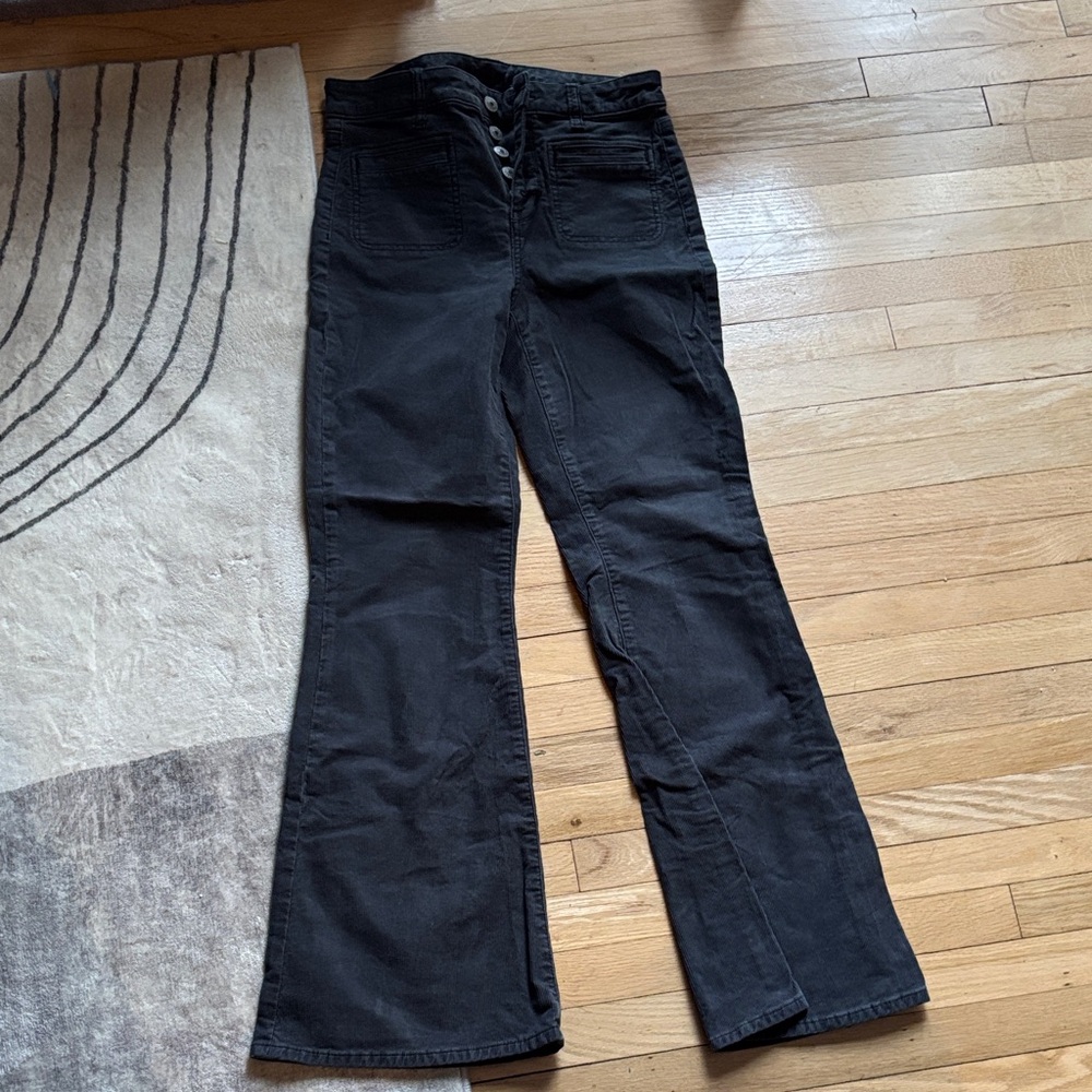 American Eagle Gray Corduroy Stretch Flared Jeans